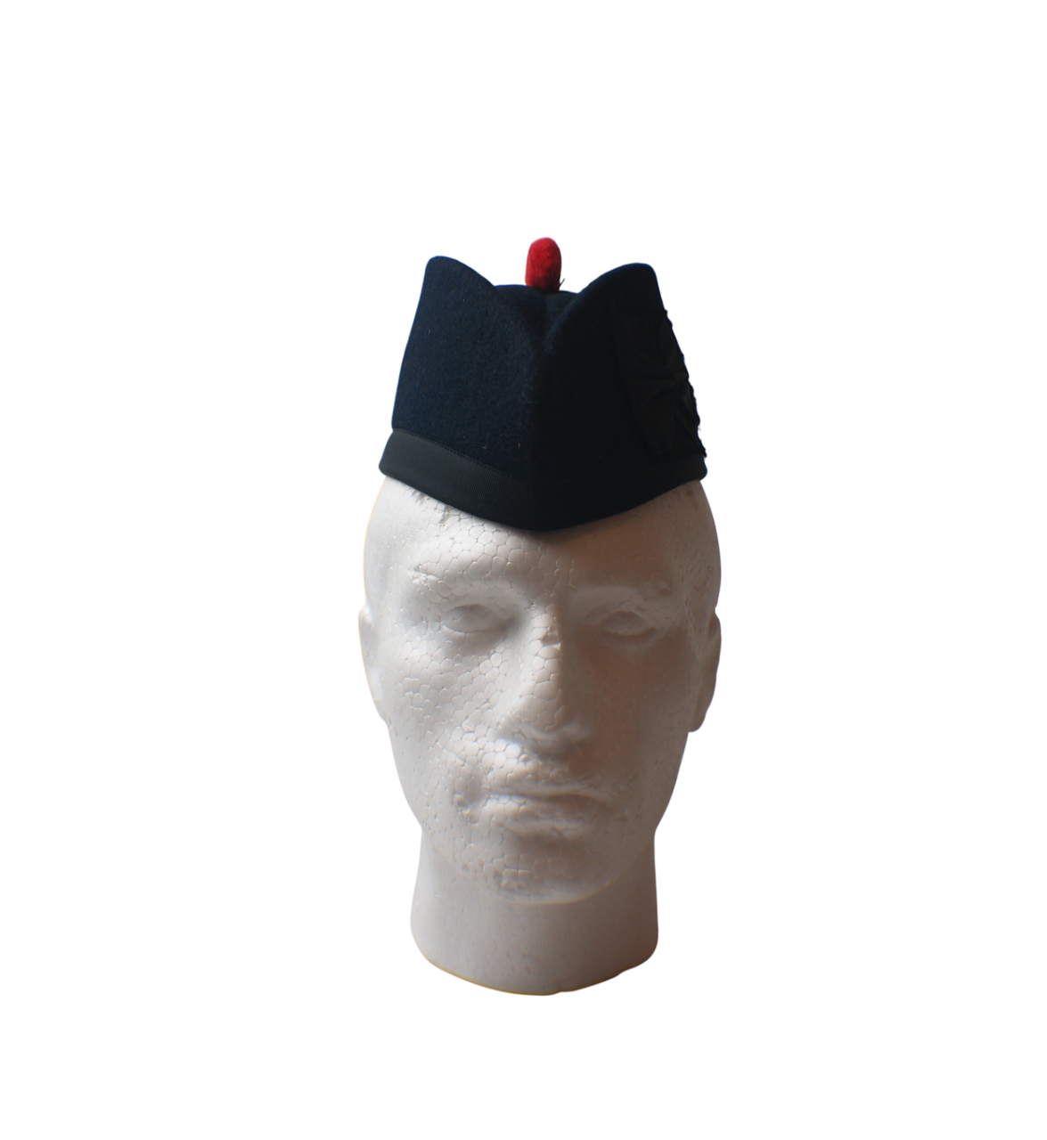 British Army Undiced Navy Blue Glengarry with Red Toorie image 1