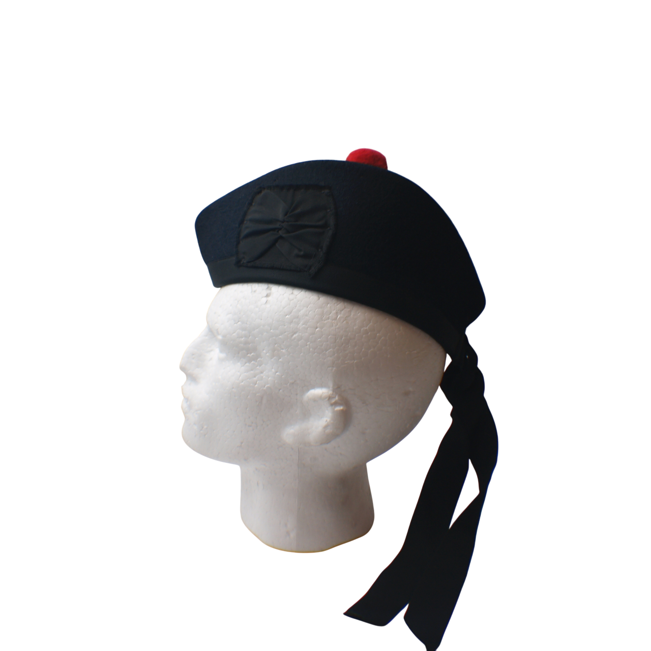 British Army Undiced Navy Blue Glengarry with Red Toorie image 2