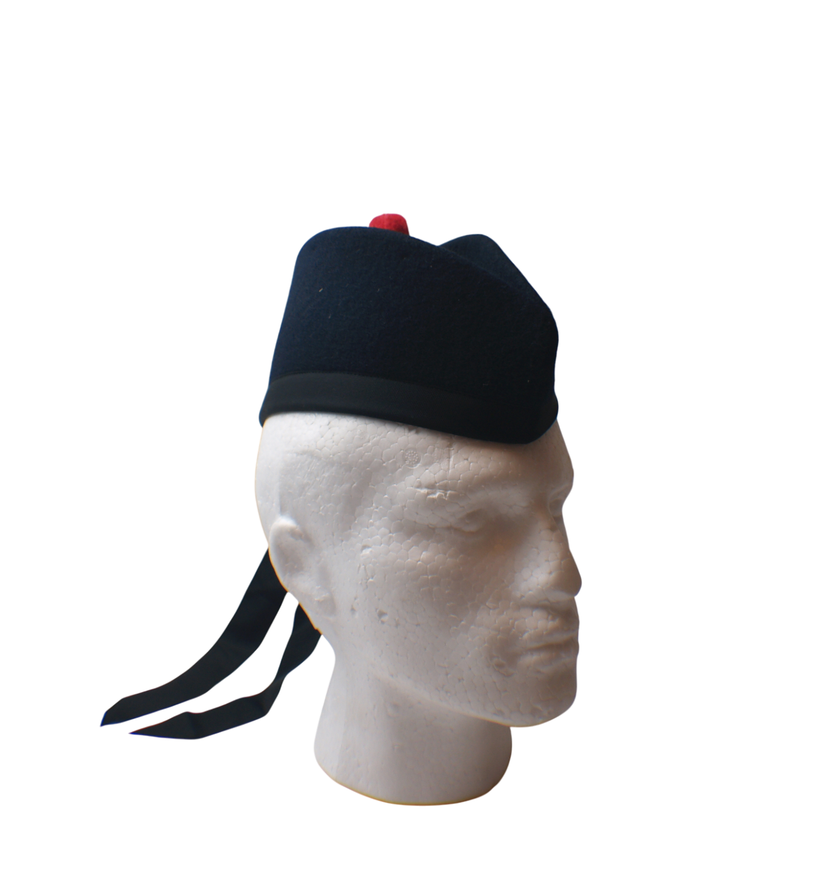 British Army Undiced Navy Blue Glengarry with Red Toorie image 3