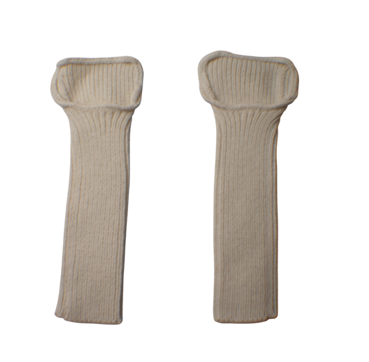 British White Woolen Wristlets
