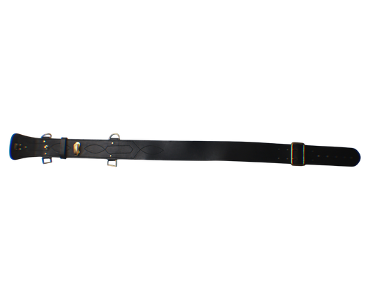 British Black Leather Sam Browne Belt With Buckle