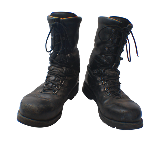 Austrian Black Leather Para Combat Boots