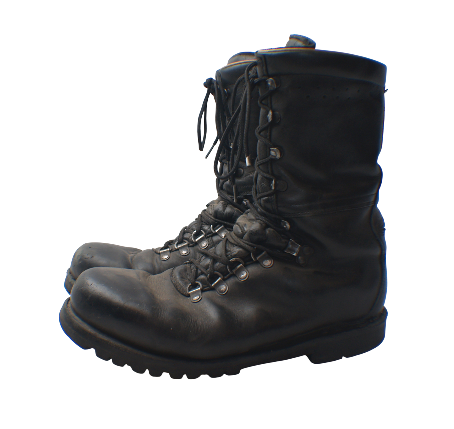 Austrian Black Leather Para Combat Boots