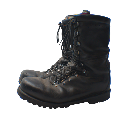 Austrian Black Leather Para Combat Boots