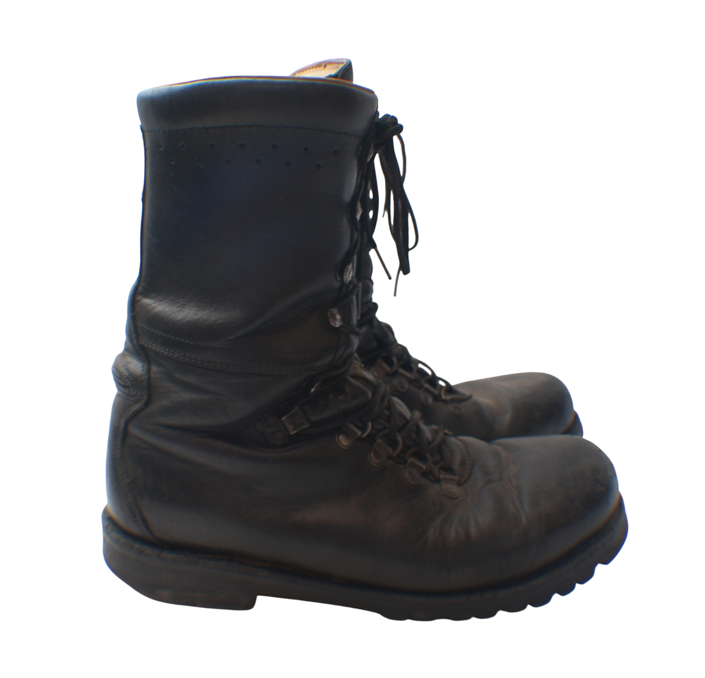 Austrian Black Leather Para Combat Boots