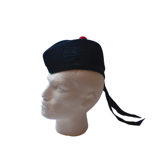 British Army Undiced Navy Blue Glengarry with Red Toorie image 0
